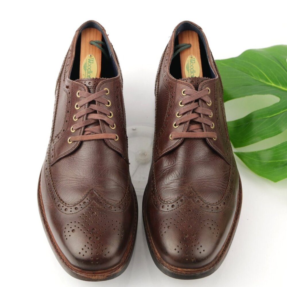 Cole Haan Mens Cooper Oxford Size 11 M Brown Leather Wingtip Brogue Dress Shoe